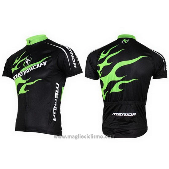 2013 Abbigliamento Ciclismo Merida Nero e Verde Manica Corta e Salopette