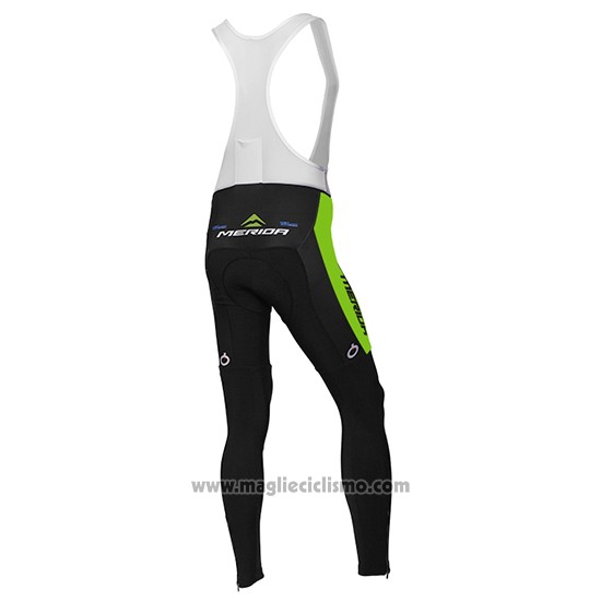 2016 Abbigliamento Ciclismo Multivan Merida Verde e Bianco Manica Lunga Salopette