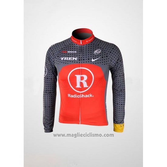 2010 Abbigliamento Ciclismo Radioshack Arancione e Grigio Manica Lunga e Salopette Pantaloni