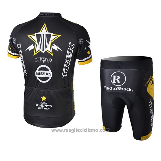 2010 Abbigliamento Ciclismo Radioshack Nero Manica Corta e Salopette Pantaloni