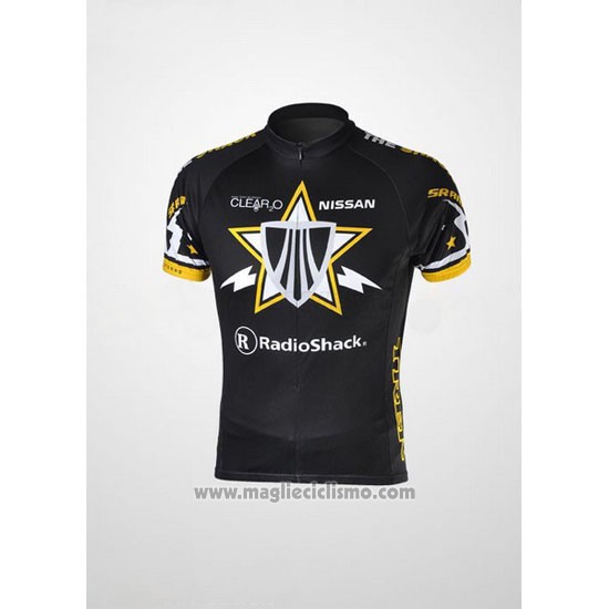 2010 Abbigliamento Ciclismo Radioshack Nero Manica Corta e Salopette Pantaloni