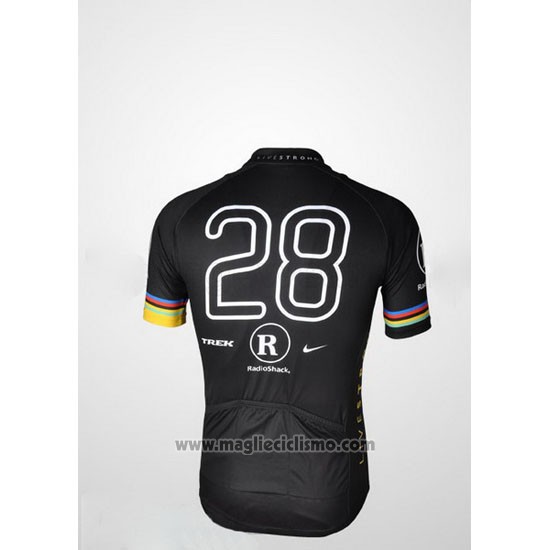 2010 Abbigliamento Ciclismo Radioshack Nero e Giallo Manica Corta e Salopette