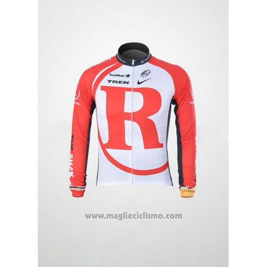 2011 Abbigliamento Ciclismo Radioshack Bianco e Rosso Manica Lunga e Salopette