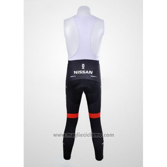 2012 Abbigliamento Ciclismo Radioshack Nero e Bianco Manica Lunga e Salopette