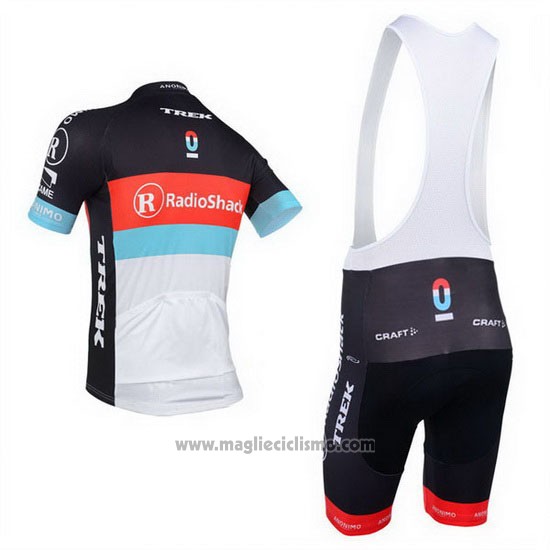 2013 Abbigliamento Ciclismo Radioshack Bianco e Nero Manica Corta e Salopette