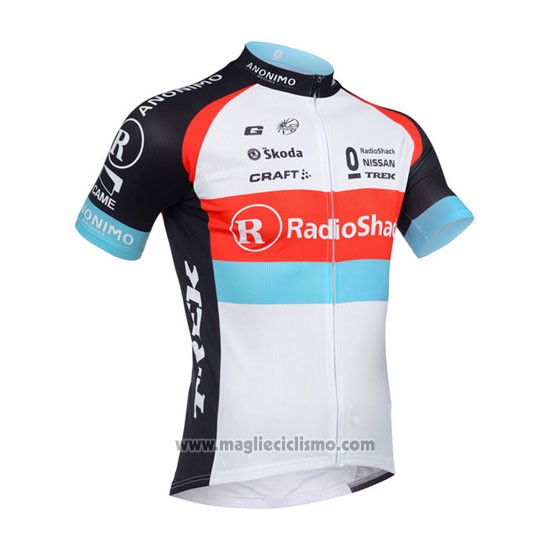2013 Abbigliamento Ciclismo Radioshack Bianco e Nero Manica Corta e Salopette