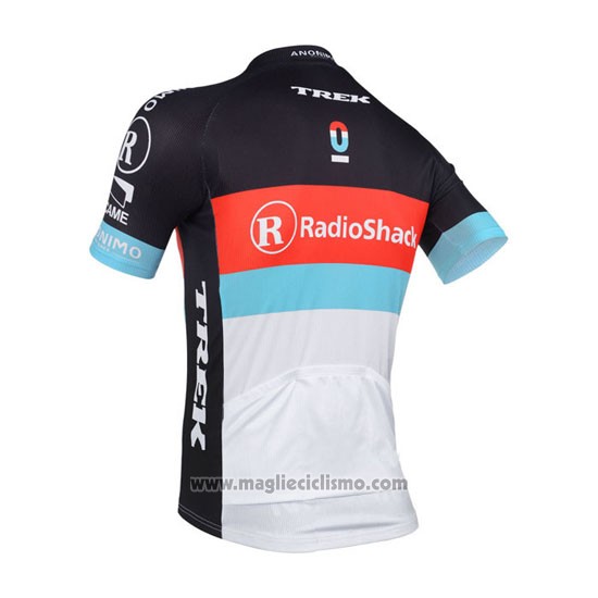 2013 Abbigliamento Ciclismo Radioshack Bianco e Nero Manica Corta e Salopette