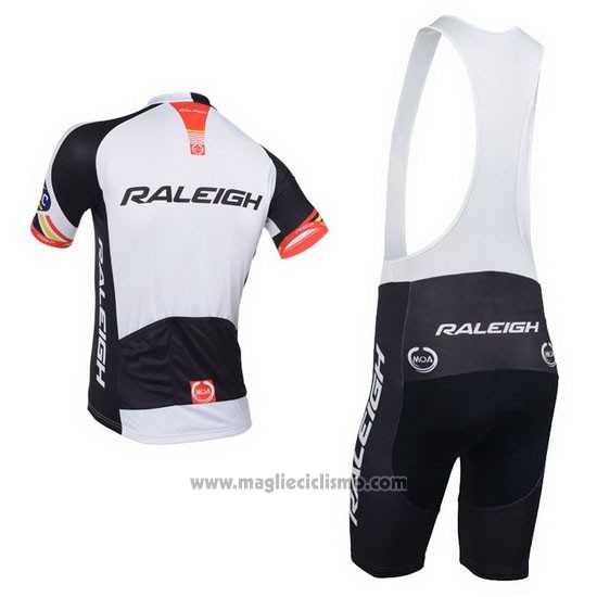 2013 Abbigliamento Ciclismo Raleigh Bianco e Nero Manica Corta e Salopette