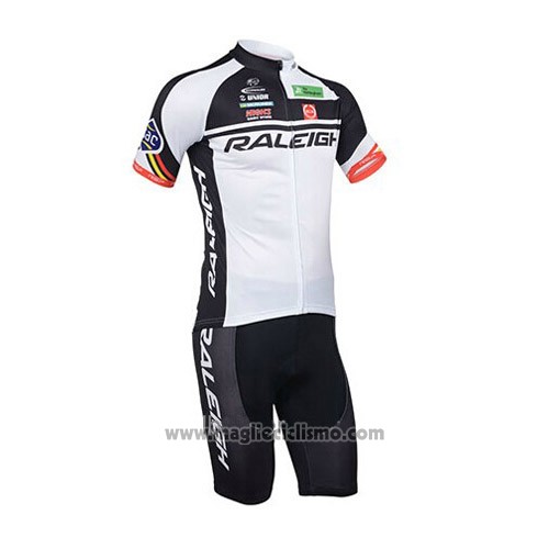 2013 Abbigliamento Ciclismo Raleigh Nero e Bianco Manica Corta e Salopette