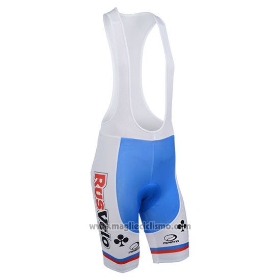 2013 Abbigliamento Ciclismo Rusvelo Bianco e Rosso Manica Corta e Salopette