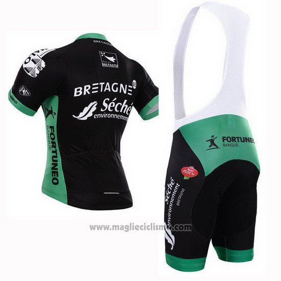 2015 Abbigliamento Ciclismo Seche Nero e Verde Manica Corta e Salopette