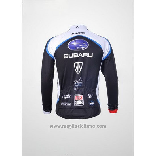2011 Abbigliamento Ciclismo Subaru Bianco e Nero Manica Lunga e Salopette