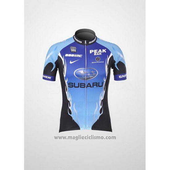 2011 Abbigliamento Ciclismo Subaru Celeste e Nero Manica Corta e Salopette