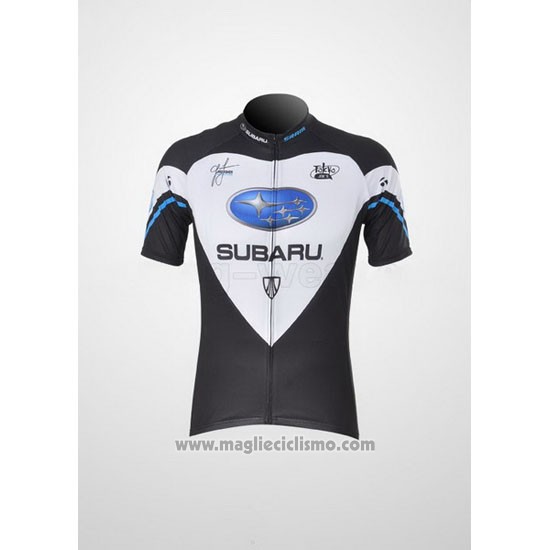 2011 Abbigliamento Ciclismo Subaru Nero e Bianco Manica Corta e Salopette