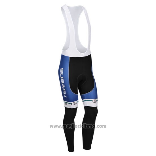 2013 Abbigliamento Ciclismo Subaru Blu e Bianco Manica Lunga e Salopette