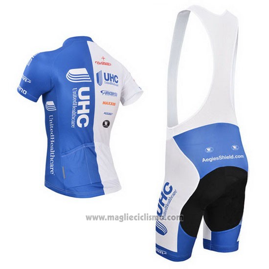 2014 Abbigliamento Ciclismo UHC Bianco e Celeste Manica Corta e Salopette