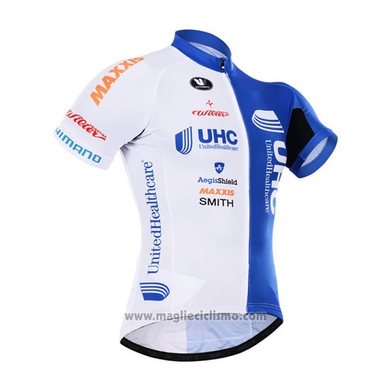 2015 Abbigliamento Ciclismo UHC Bianco e Celeste Manica Corta e Salopette