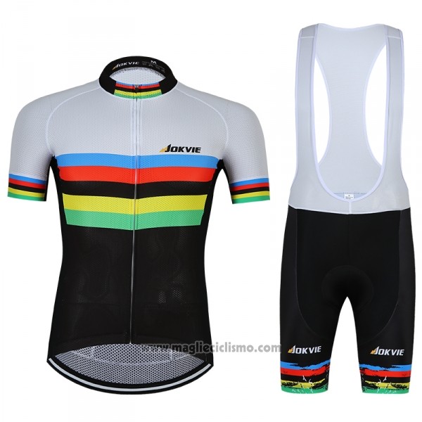 2018 Abbigliamento Ciclismo UCI Mondo Campione Jokvie Manica Corta e Salopette