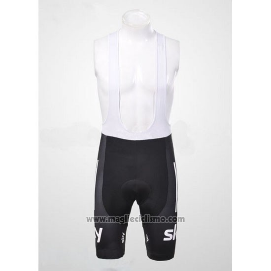 2012 Abbigliamento Ciclismo Sky UCI Mondo Campione Rosso e Bianco Manica Corta e Salopette
