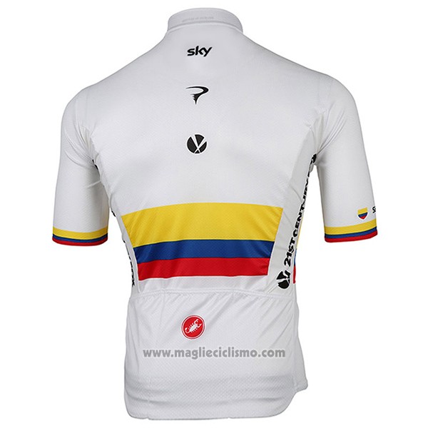 2017 Abbigliamento Ciclismo Sky UCI Mondo Campione Manica Corta e Salopette