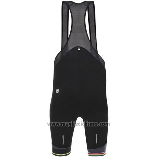 2016 Abbigliamento Ciclismo Santini UCI Mondo Campione Lider Nero Manica Corta e Salopette