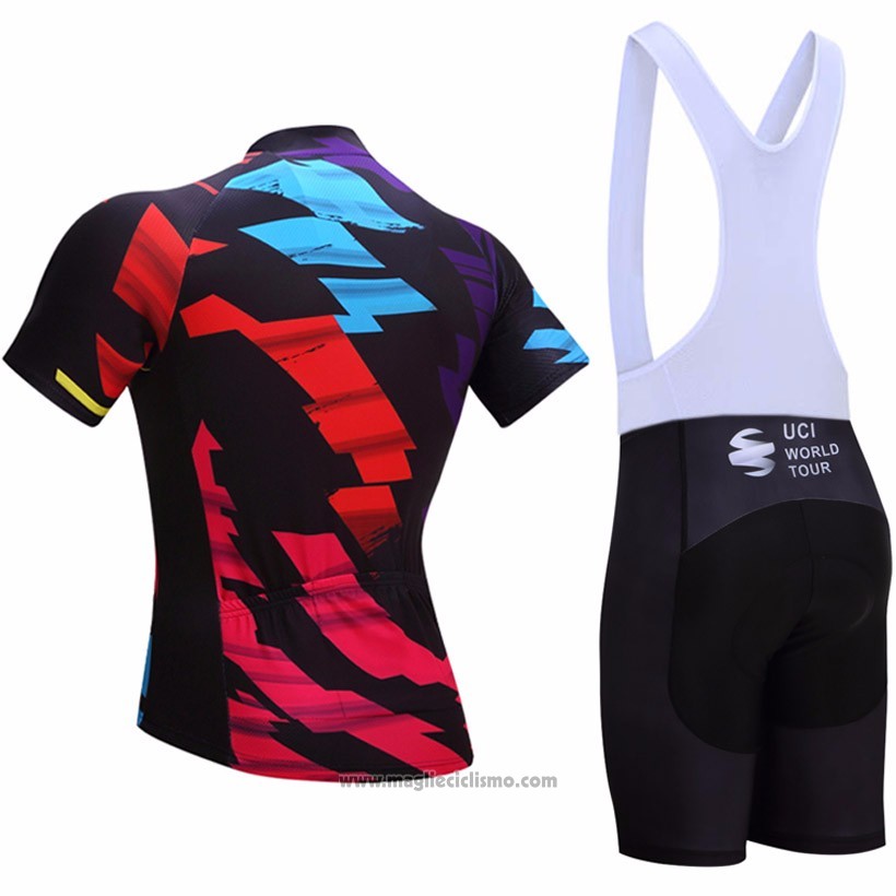 2017 Abbigliamento Ciclismo UCI Mondo Campione Lider Nero Manica Corta e Salopette
