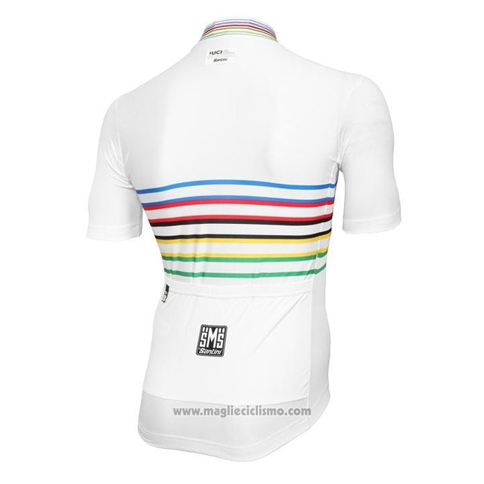 2020 Abbigliamento Ciclismo UCI Bianco Multicolore Manica Corta e Salopette
