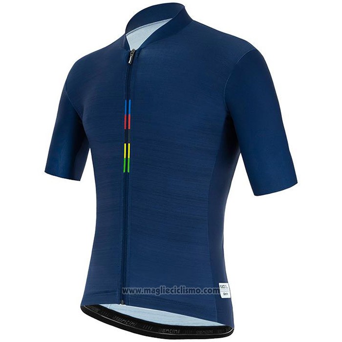 2020 Abbigliamento Ciclismo UCI Scuro Blu Manica Corta e Salopette