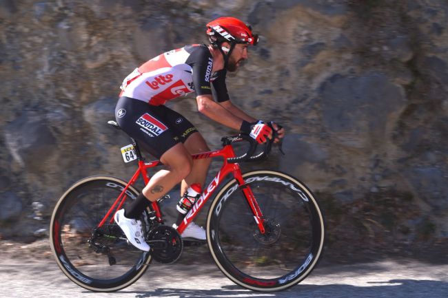 2020 Abbigliamento Ciclismo Lotto Soudal Nero Rosso Bianco Manica Corta e Salopette